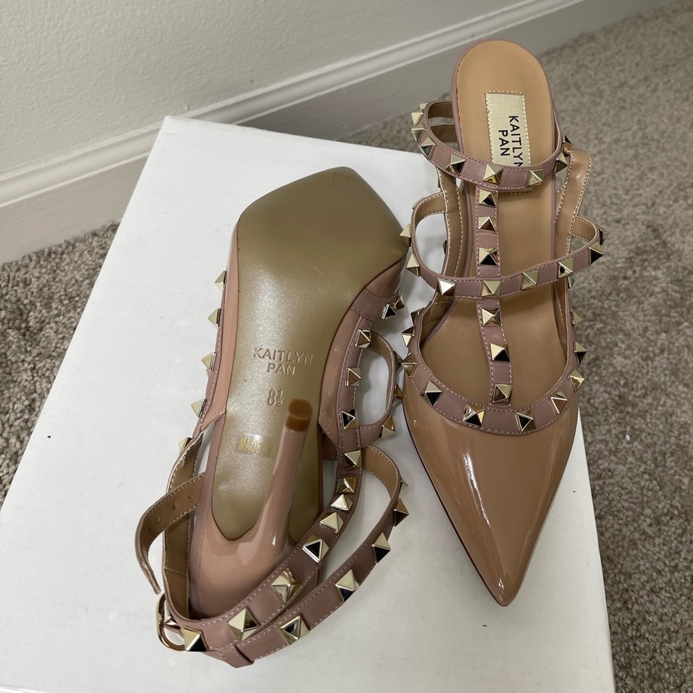 Studded Mid Heel Slingbacks KAITLYN PAN Size 8.5 NEW - Picture 11 of 12